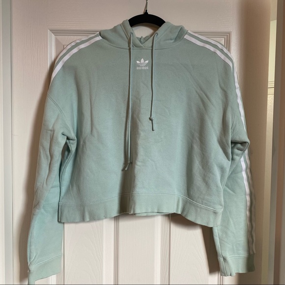 Adidas Cropped Hooded Sweatshirt - Picture 1 of 7